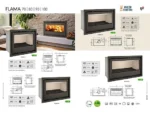 Estufa de Leña Insertable TJ FLAMA 100 – 9,5 kW, Doble Combustión, Turbinas, ECODESIGN 2022, A+, Acero, Gris - Imagen 3