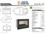 Estufa de Leña Insertable TJ FLAMA 80 – 7,4 kW, ECODESIGN 2022, Doble Combustión, Turbinas, 150 mm, Gris - Imagen 4