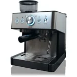 Cafetera Espresso Koenic KEM 21524 M – 15 bar, Thermoblock, Molinillo 30 Ajustes, 2 Tazas, Plata
