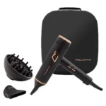 Rowenta Maestria Ultimate Experience CV9920 – Secador 2000 W Air-to-Care Iónico, 9 Ajustes, Motor BLDC, Difusor + 2 Boquillas, Negro / Cobre