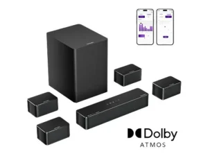 ULTIMEA Poseidon D80 Boom – Barra de sonido 7.1 Canales, Dolby Atmos, Subwoofer 6,5" Inalámbrico, Control por App, Bluetooth, Negro - Imagen 12