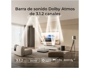 Barra de sonido ULTIMEA Skywave F30 Boom – 3.1.2 Canales, Dolby Atmos, Subwoofer 6.5", Control por App, Bluetooth, Negro - Imagen 11