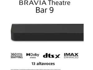 Barra de sonido Sony BRAVIA Theatre Bar 9 – 585 W, Dolby Atmos, 13 altavoces, 360 Spatial Sound Mapping, WiFi, Bluetooth, Apple AirPlay, HT-A9000 - Imagen 9