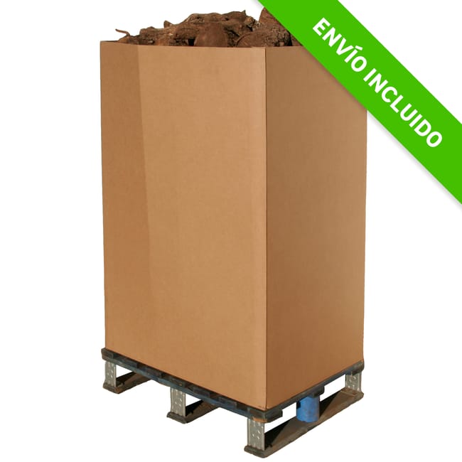 ERTEEEETET Palet Leña de Olivo LEÑAS LEGUA – 225 kg (0,6 m³, astillas secas, bajo humo) - Imagen 1