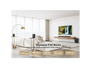 ULTIMEA Skywave F40 Boom – Barra de sonido 5.1.2 Canales, Dolby Atmos, Subwoofer 6,5" con cable, Control por App, Bluetooth, Negro - Imagen 12