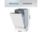 Lavavajillas Integrable Hisense HV543D10, 11 Servicios, 44.8 cm, Clase D, Inverter - Imagen 13