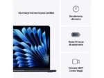 Apple MacBook Air (2025) 13.6" Liquid Retina, Chip M4 (CPU 10-Núcleos, GPU 8-Núcleos), 16GB RAM, 256GB SSD, macOS, Color Medianoche - Imagen 4