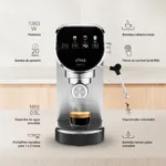 Cafetera Espresso Ufesa Sienna – 20 bar, 1360 W, 2 Tazas, Depósito 0.9 L, Vaporizador Orientable, Inox - Imagen 2