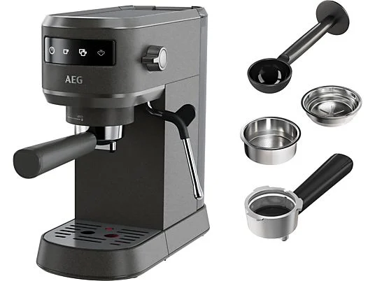 TY4YTETETEEE-1.webp Cafetera Espresso AEG EC6-1-6BST – 15 bar, 1450 W, 2 Tazas, Depósito 1 L, Vaporizador Orientable, Negro - Imagen 1