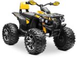 Quad Eléctrico Infantil PLAYKIN RACER 12V Amarillo con Suspensión, Luces LED y Reproductor MP3