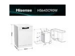 Lavavajillas Hisense HS643C90W, 16 Servicios, Clase C, Apertura Automática, Blanco - Imagen 7