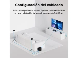 ULTIMEA Poseidon D80 Boom – Barra de sonido 7.1 Canales, Dolby Atmos, Subwoofer 6,5" Inalámbrico, Control por App, Bluetooth, Negro - Imagen 2